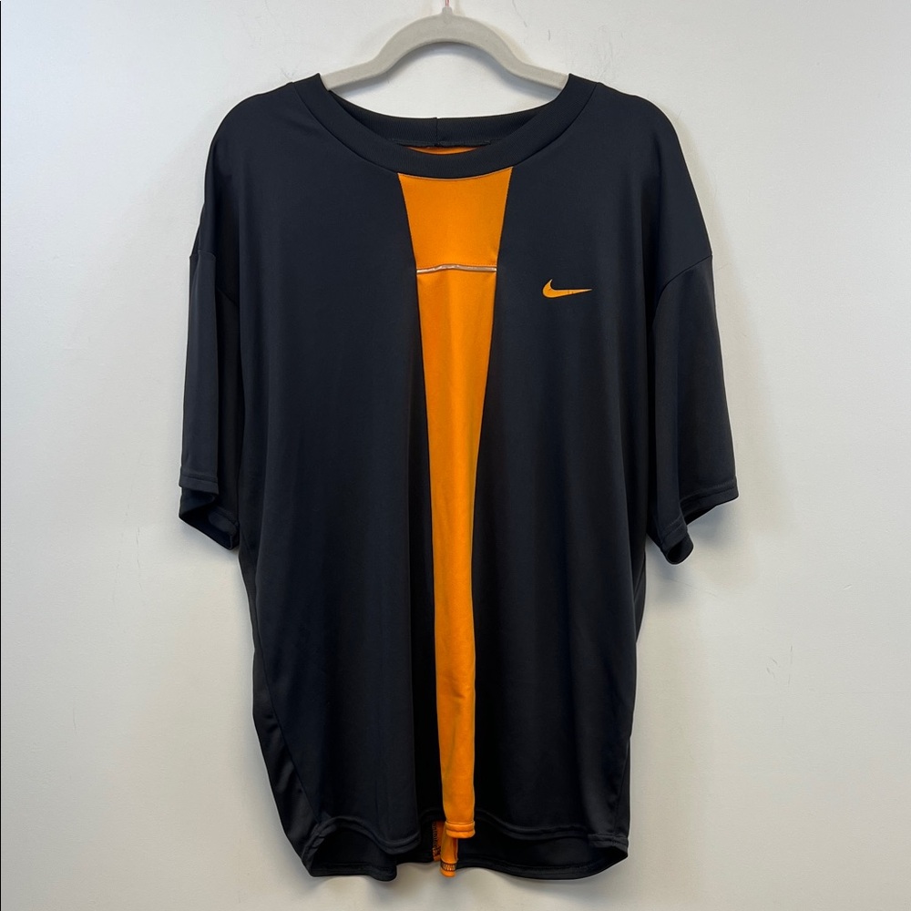 Nike Charcoal and Orange Reflective Men's Running Short Sleeve Tee Size L